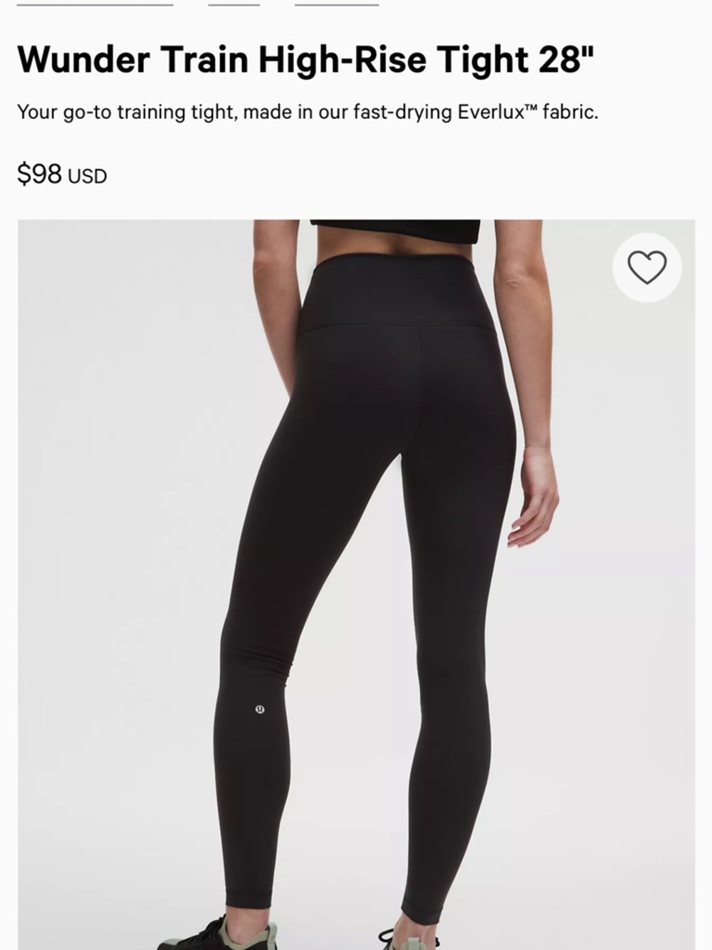 lululemon athletica Wunder Train High-Rise Tight 28" - Black